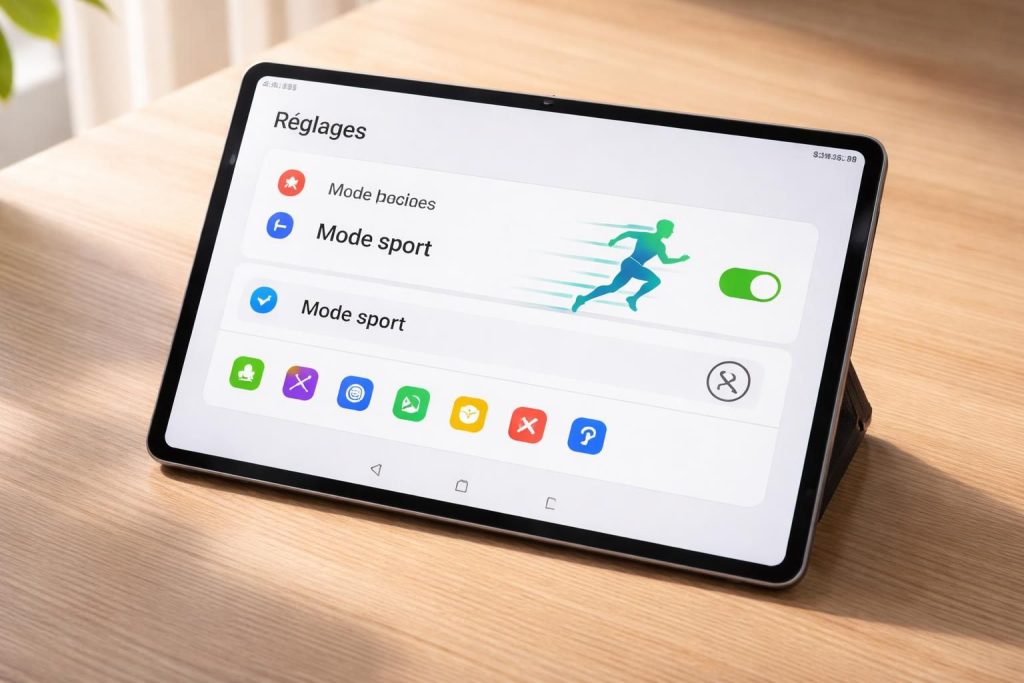 découvrez le mode sport sur votre tablette samsung pour couper les notifications et optimiser vos réglages durant vos séances d'entraînement.